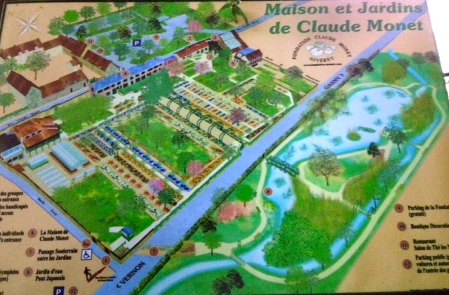 O mapa dos jardins de Monet